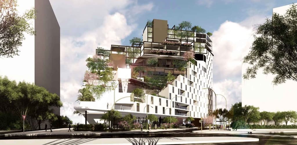 The exoskeleton of the Nobu Sao Paulo will feature lush greenery tumbling down its balconies