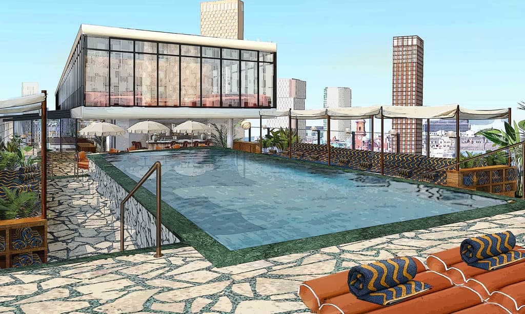 A visualisation of the upcoming Soho House Manchester on the site of the former Granada Studios TV Centre