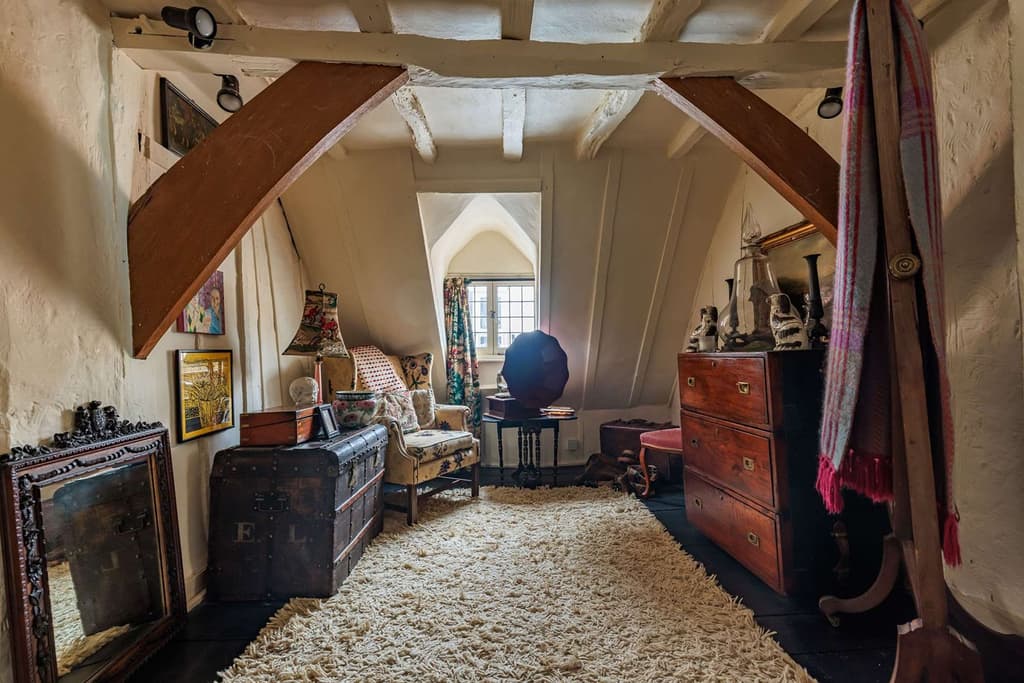 A small room in the attic of the house