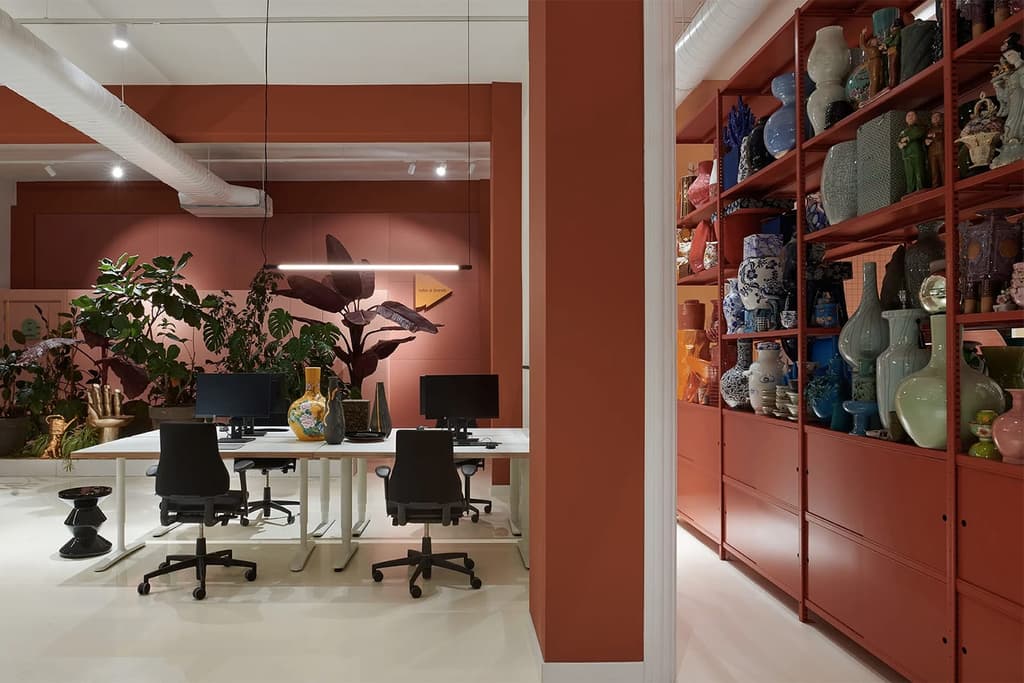 A view of the office and workspace