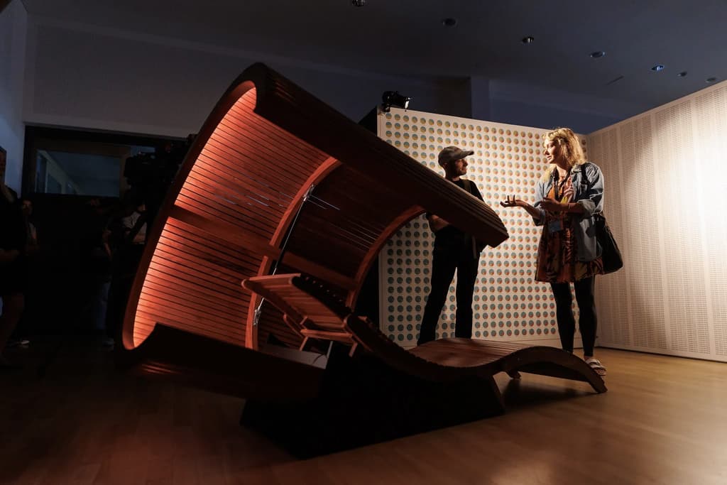 Sleep Study / Tega Brain, Sam Lavigne at Ars Electronica Festival. Photography: Tom Mesic