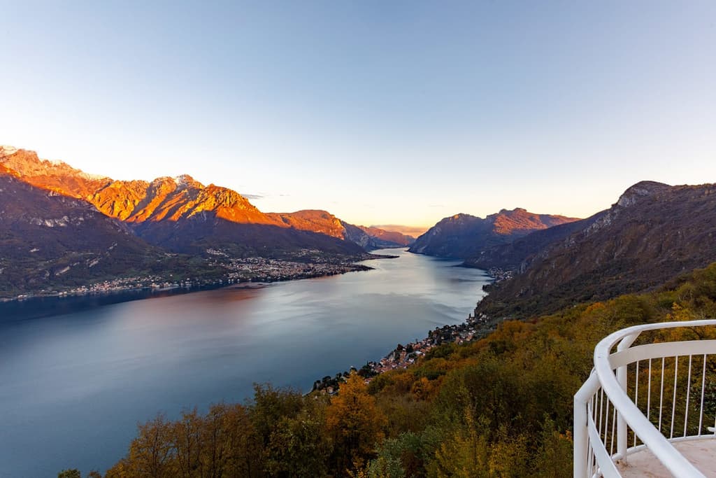 Views of Lake Como from the property's curving terrace