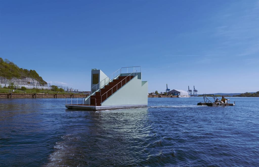 Estudio Herreros's floating sauna is inspired by a folly