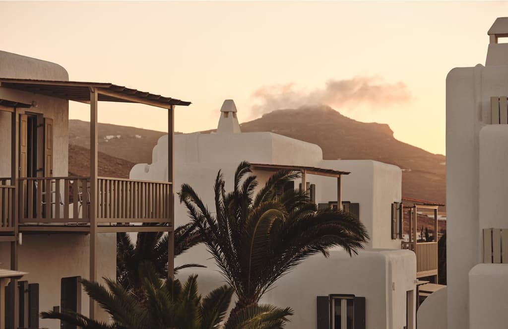 A new hotel in Mykonos brings 1960s vibes to the island's east coast