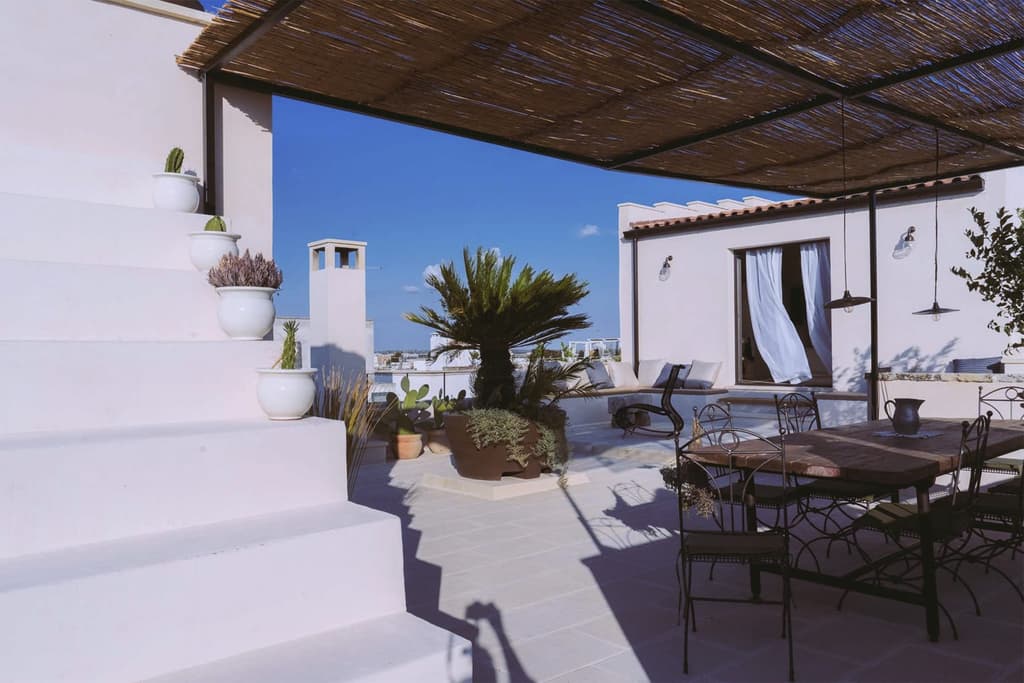 Rooftop dining area