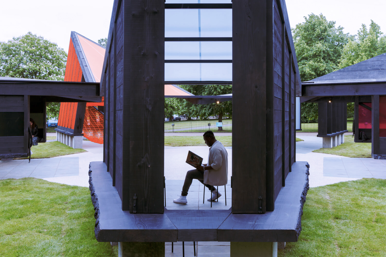 A quiet nook for reflecting in one of the pavilion's points