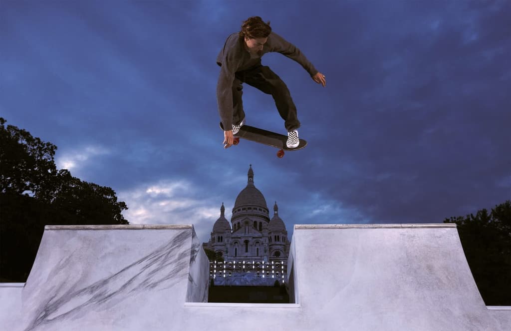 Paris' Sacré-Cœur hosted a skate park designed to resemble ancient stone