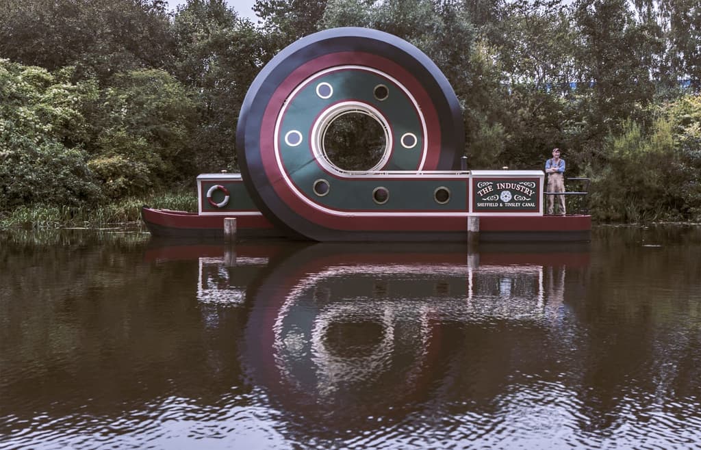 Alex Chinneck’s peculiar canal boat features a 'loop-the-loop'
