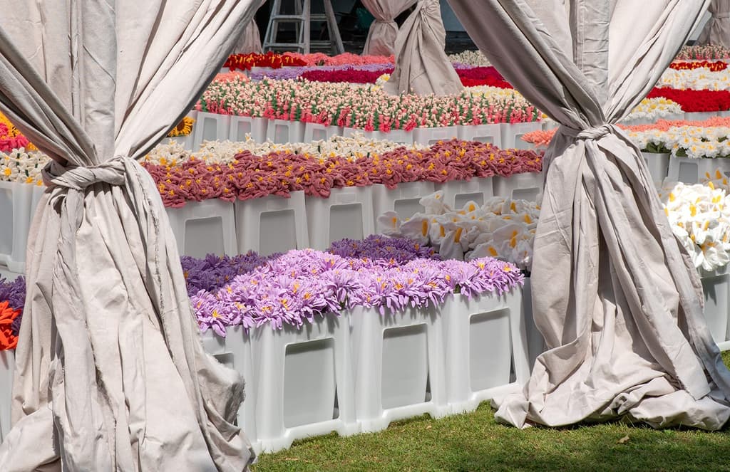 Cj Hendry launches an immersive 'Flower Market' on Roosevelt Island