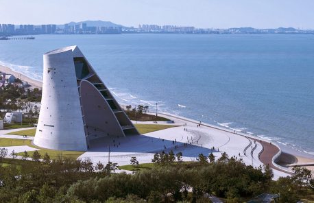 This canonical theatre by Open Architecture is a giant sundial The Spaces