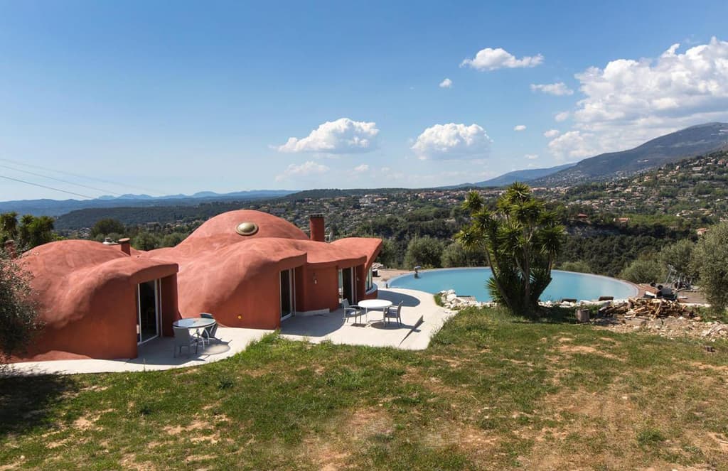 In the Côte d'Azur, an iconic bubble house ripples across a mountaintop