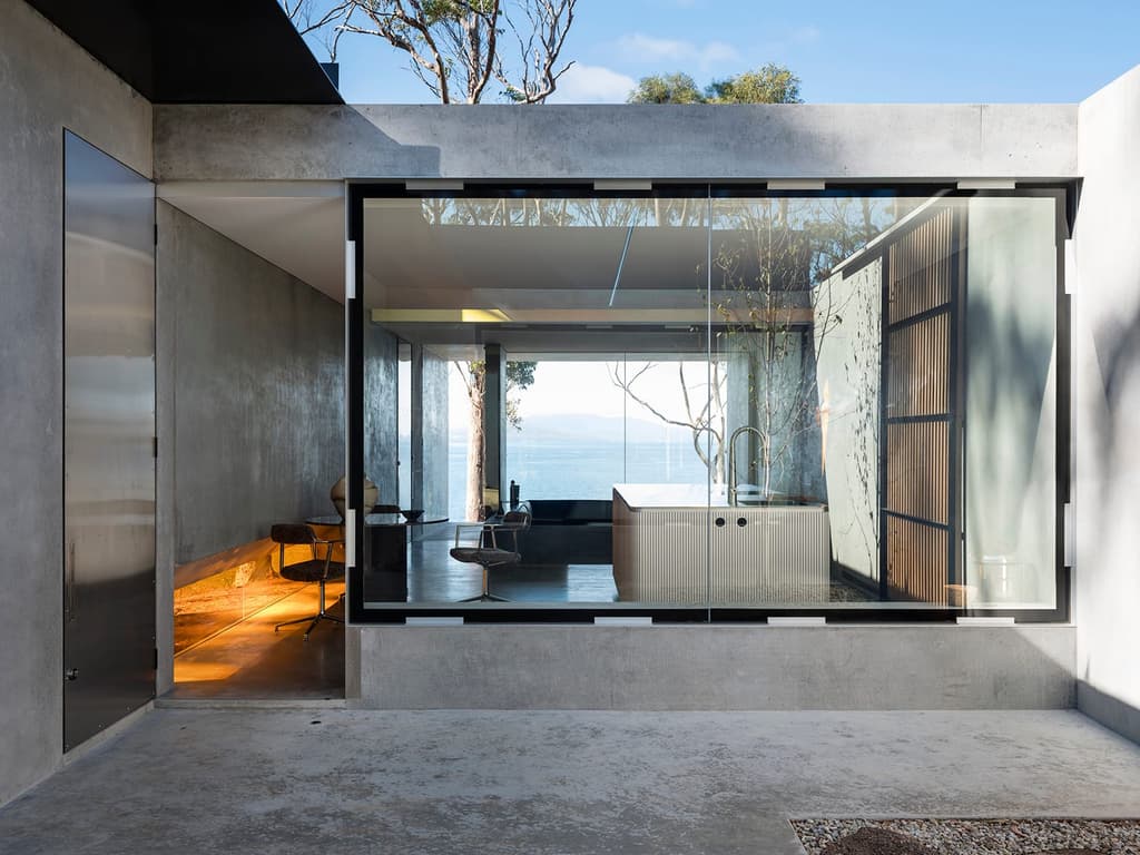 Vipp's new guesthouse is a brutalist structure dropped into the Tasmanian bush