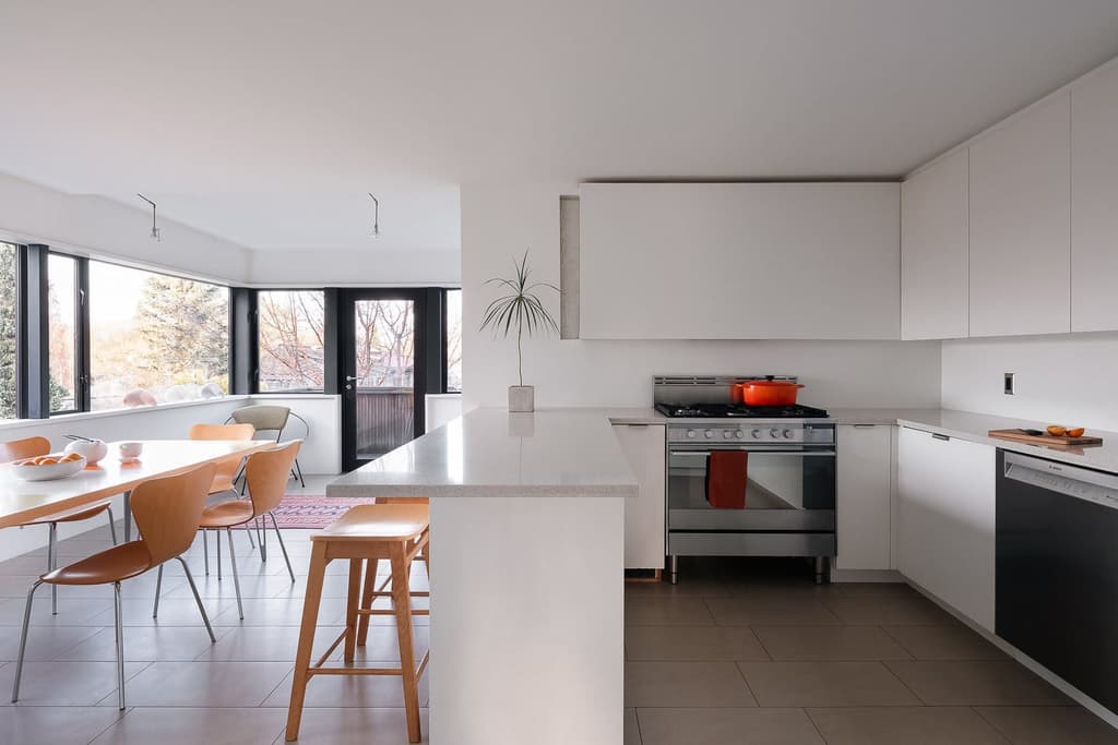 The minimalist, all-white kitchen