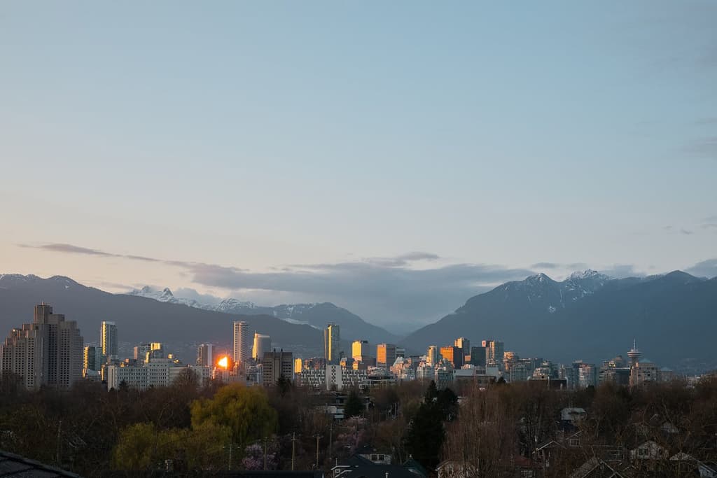 View from the 'Treehouse' Vancouver home towards downtown
