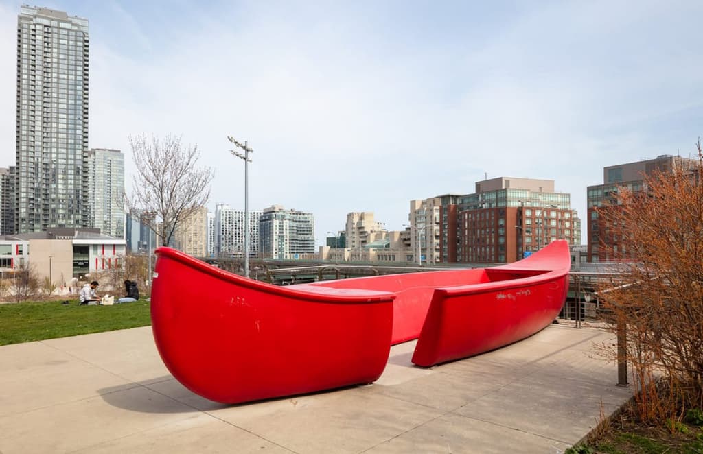 Toronto’s iconic Red Canoe sculpture has been destroyed