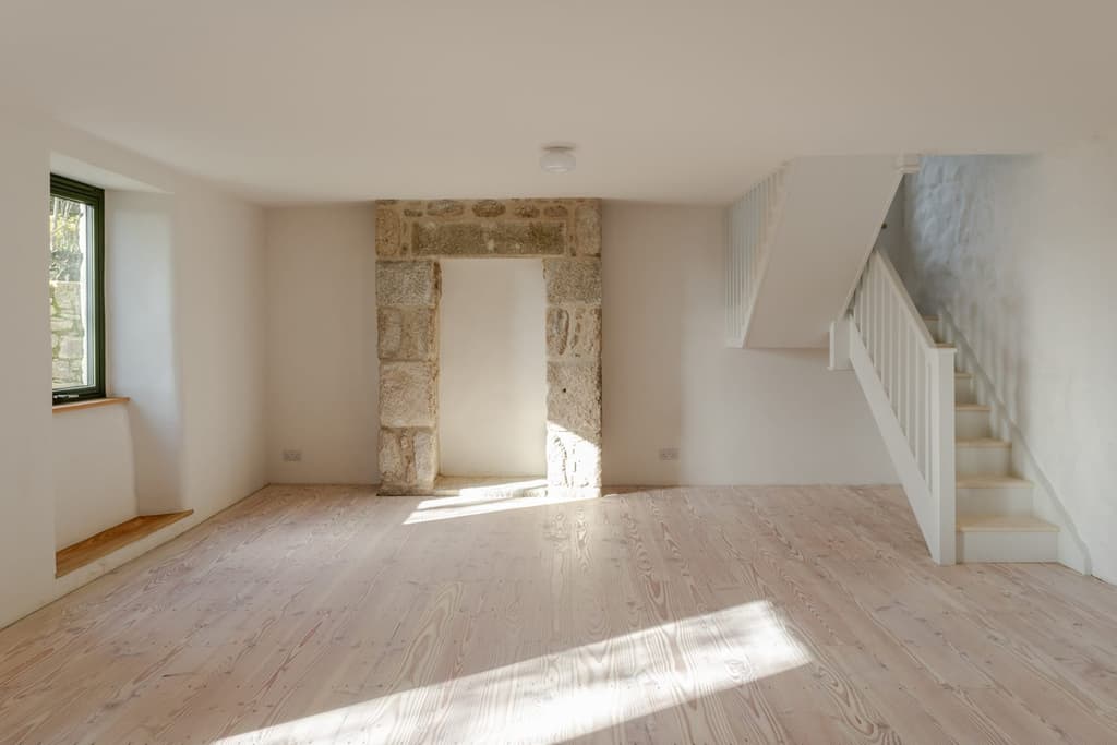 Original stone work is exposed