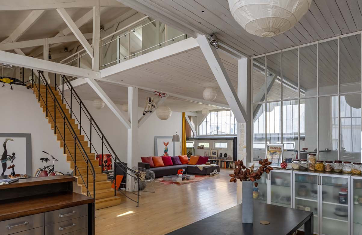 This industrial duplex in Paris captures the art of loft-living