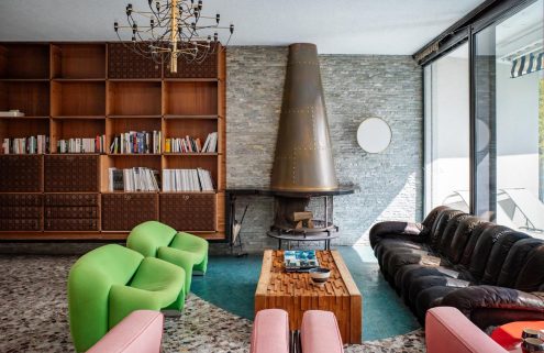This Dordogne property commits to bold colour and midcentury style