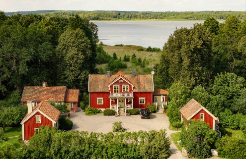 An archetypal Swedish farm hits the market outside Stockholm