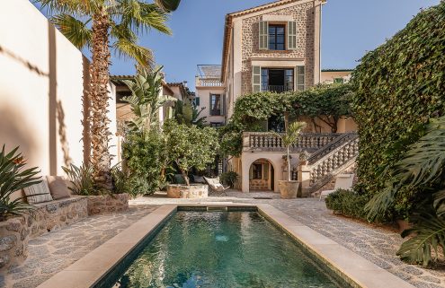 Historic stonework and contemporary craft converge in this restored townhouse in Sóller