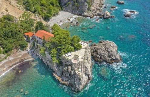 Isolated on a time-worn bluff, this Montenegrin villa is a rare find