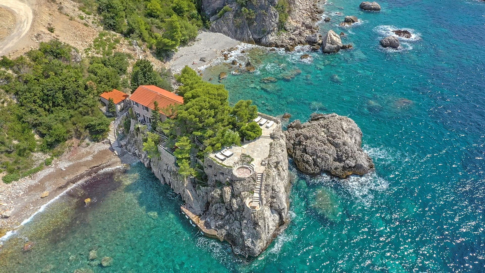 Isolated on a time-worn bluff, this Montenegrin villa is a rare find