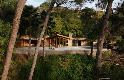 This modernist house in the Hollywood Hills is all slopes and angles