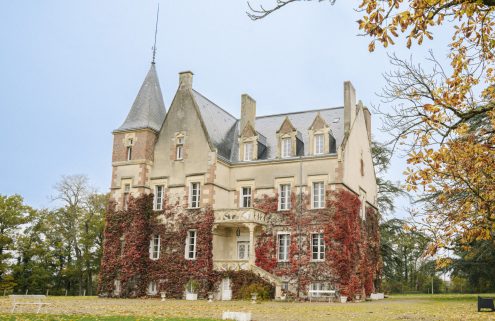 Come home to ivied walls and chandeliers at this 19th-century turreted chateau