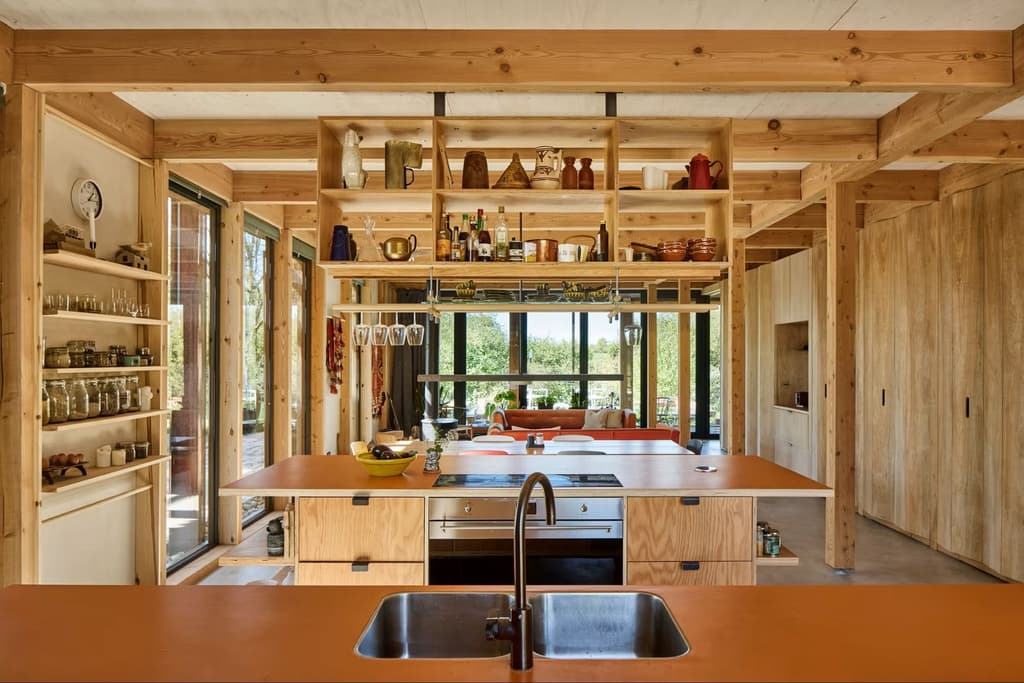 A paragon of adaptive reuse, this woody property retains its agricultural character