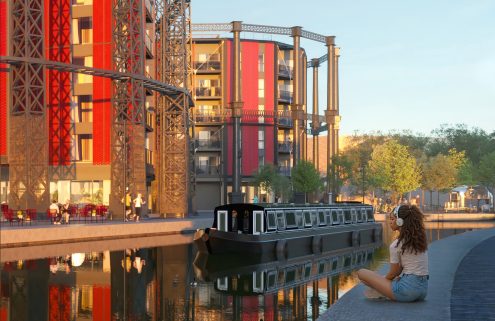 A new gasholder residence has launched in London
